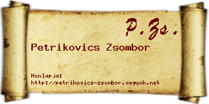 Petrikovics Zsombor névjegykártya